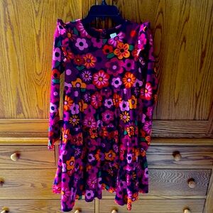 GYMBOREE GIRLS BRILLIANT 3-TIERED CORDUROY FLORAL DRESS, SZ 12, LN! RUFFLE